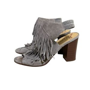 Sam Edelman‎ Elaine Fringe Sandal Gray Women’s Size 8.5